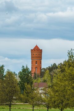 Vertical shot of a Wasserturm Molin in Schleswig Holstein, Germany