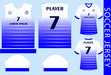soccer jersey design template with pattern and mockup