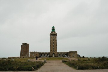 Path to the lighthouse at the Normandy coastline in France