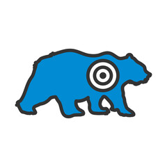 Icon Of Bear Silhouette With Target