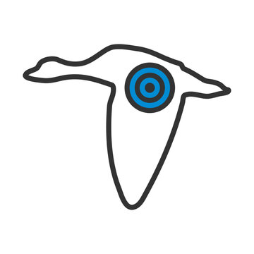 recommend clip art: Icon Of Flying Duck Silhouette With Target