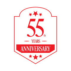 Luxury 55thyears anniversary vector icon, logo. Graphic design element