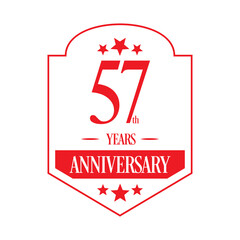 Luxury 57th years anniversary vector icon, logo. Graphic design element