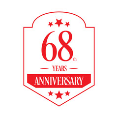 Luxury 68th years anniversary vector icon, logo. Graphic design element