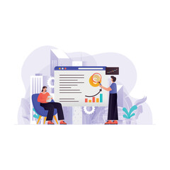 Business product planning illustration concept