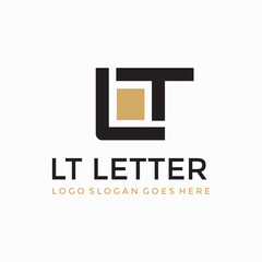 LT Letter industry logo vector image - obrazy, fototapety, plakaty