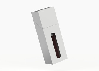 Vape Cartridge inside the Box Mockup Isolated On White Background. 3d illustation