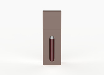 Vape Cartridge inside the Box Mockup Isolated On White Background. 3d illustation