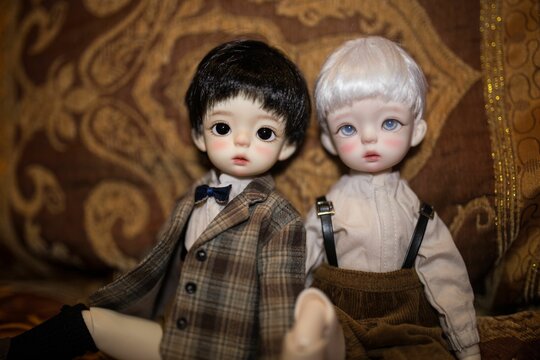 BJD dolls in Shanghai mansion with fancy suits