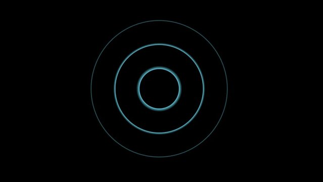 Blue circular wave diffusion animation, alpha channel