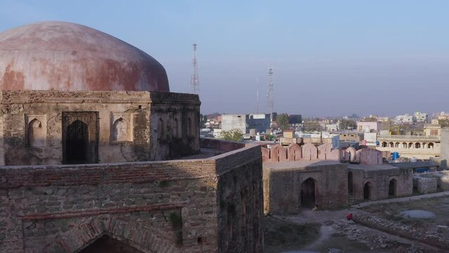 Aerial view of an ancient Rawat Fort in Pakistan