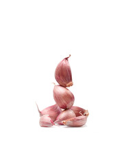 Garlic Cloves Pile Isolated with Clipping Path on White
