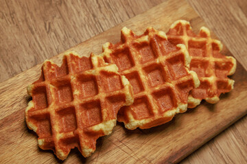 ワッフル Waffles of Dutch, French and Belgian foods