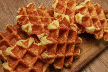 ワッフル Waffles of Dutch, French and Belgian foods