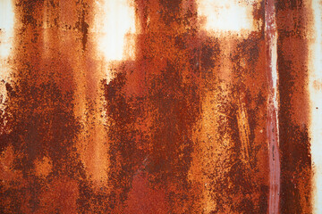 Rusty sheet of metal background. Old style of closed red steel door and rust , Rusty old folding...