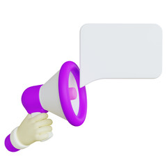 Stylized 3D Megaphone with Bubble Chat Template