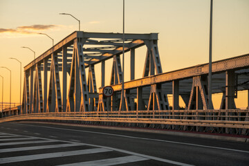Expressway running across the bridge during sunset,cgi backplate production.