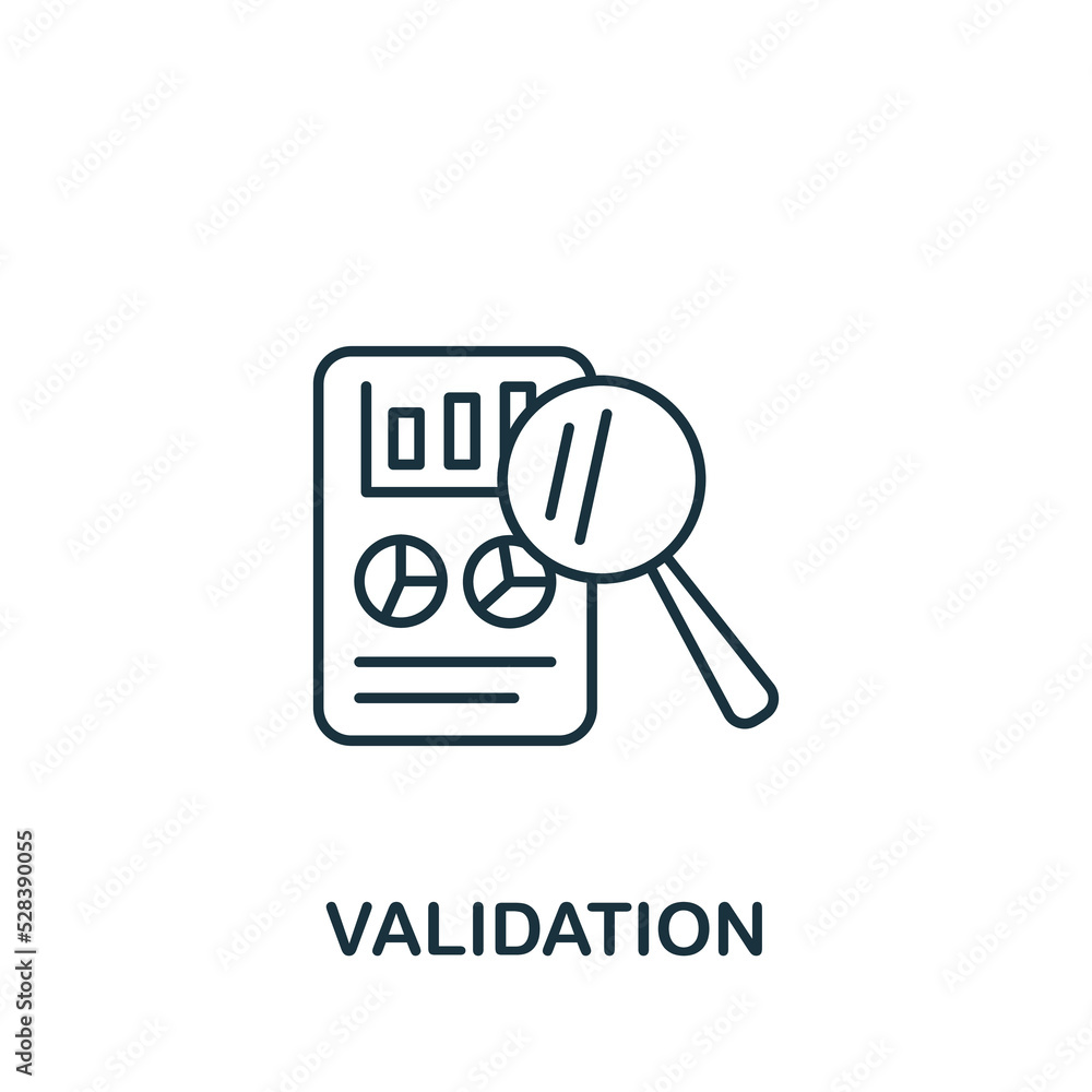 Poster validation icon. line simple web development icon for templates, web design and infographics