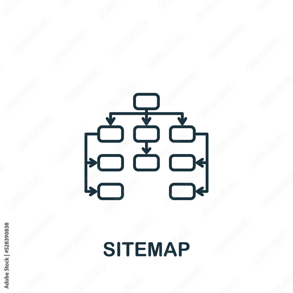 Poster sitemap icon. line simple web development icon for templates, web design and infographics