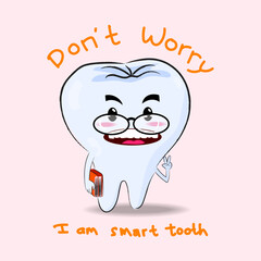 Vector dental care medical gum tooth icon in cartoon flat illustration.