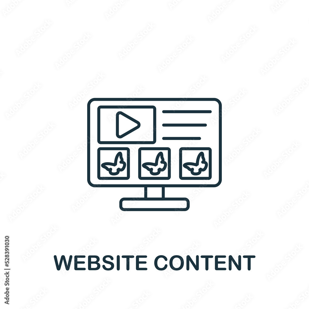 Poster website content icon. line simple web development icon for templates, web design and infographics
