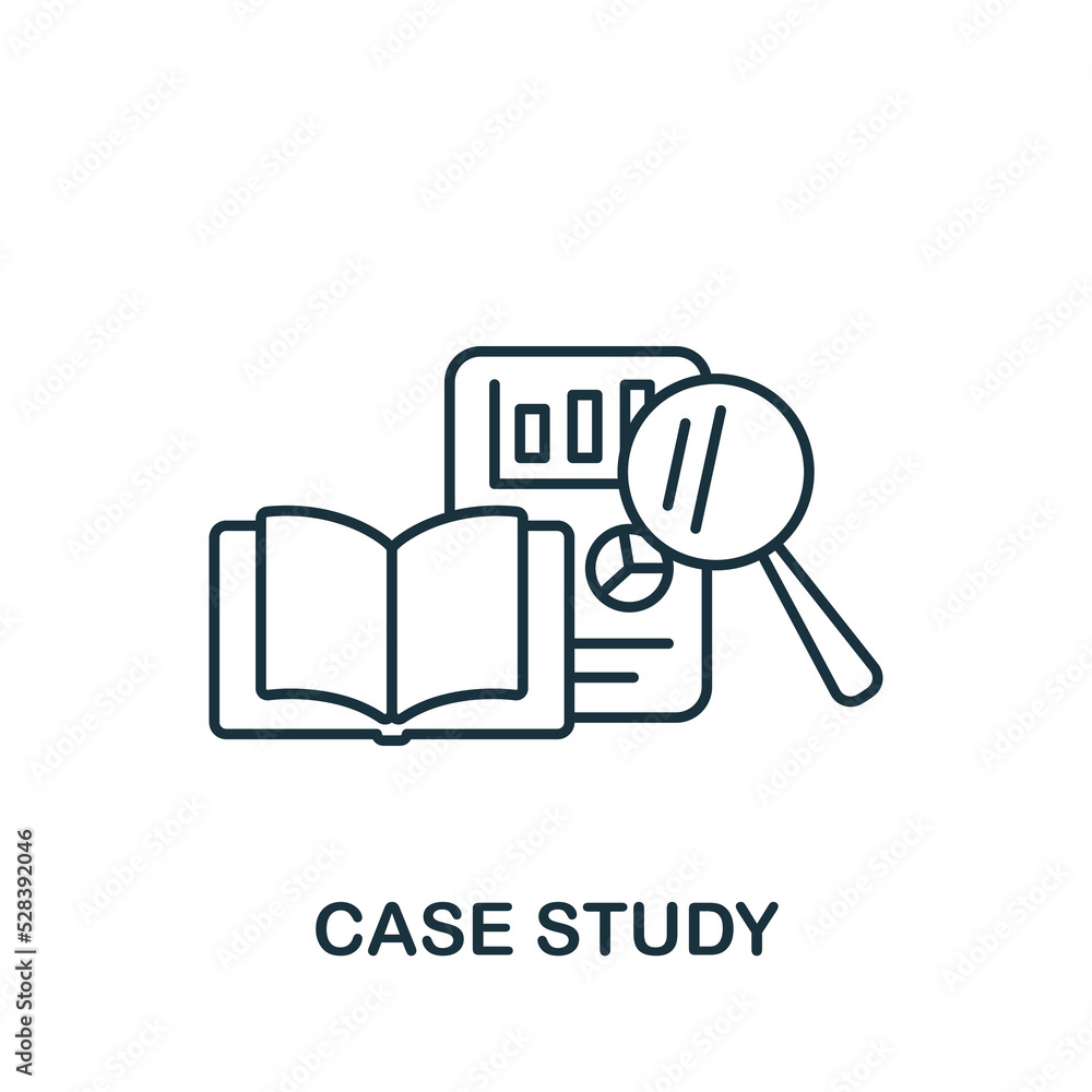 Poster case study icon. line simple web development icon for templates, web design and infographics