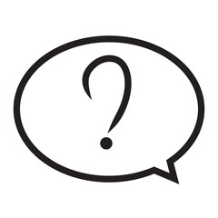 speech bubble icon with question mark without background