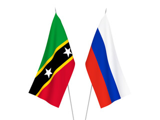 Russia and Federation of Saint Christopher and Nevis flags