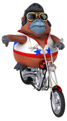 Obraz premium Fun 3D cartoon illustration of a Orang Outan rocker