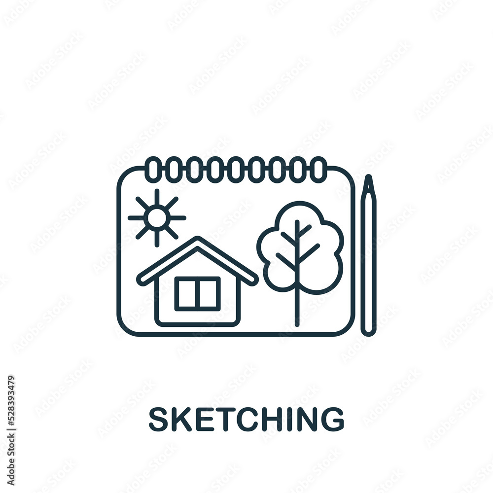 Poster sketching icon. line simple web development icon for templates, web design and infographics