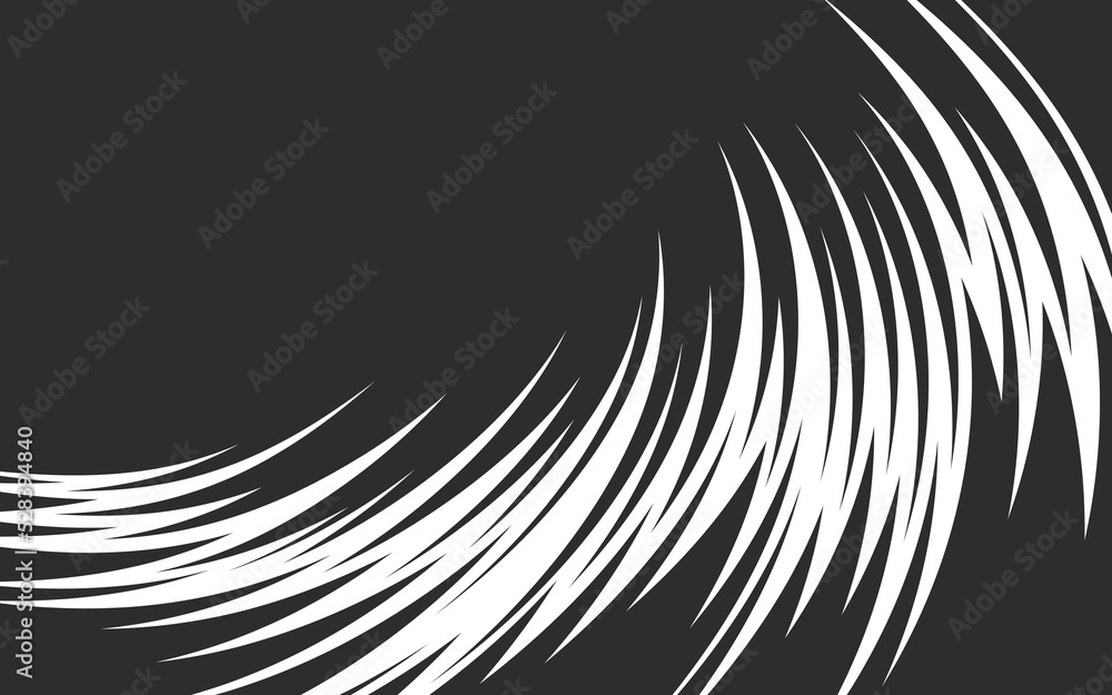 Poster abstract background with curved spikes pattern and with some copy space area