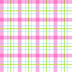 Pink Green Blue Pastel Cute Line Stripe Striped Tartan Plaid Checkered Scott Gingham Cartoon Vector Seamless Pattern Print Background
