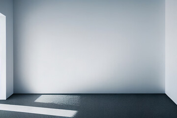 white wall empty bright room, abstract background, 3d render, 3d illustration