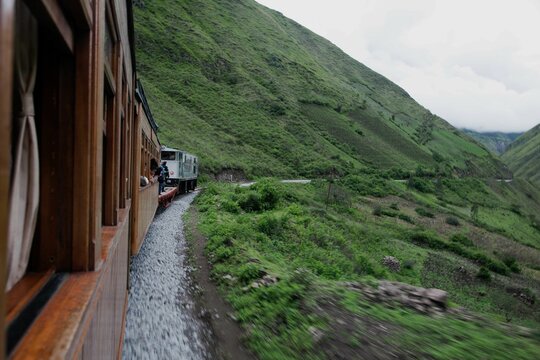 Beautiful view from the side of a train leaving the Sibambe Station in Ecuador