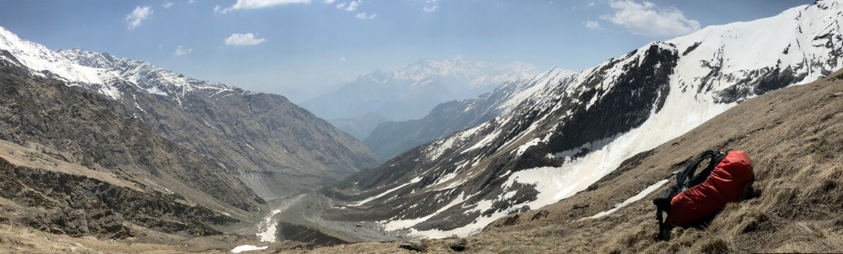 Rucksack On Banderpoonch Mountain, Garhwal Himalaya, Uttarakhand, India
