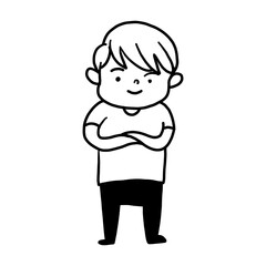 hand-held expression of cute boy character design