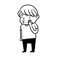 kissing expression of cute boy character design