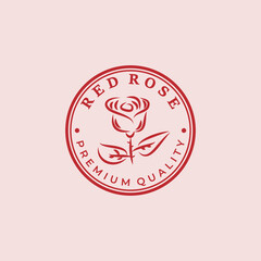 Rose flower logo template vector illustration
