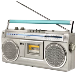 Keuken spatwand met foto Jaren 80 vintage radio cassette speler © Anterovium