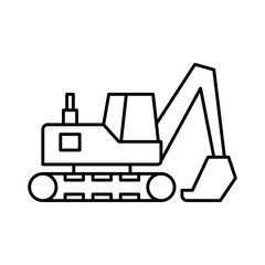 excavator icon black white line art