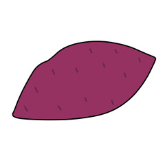 はっきりとした線で描かれたさつまいも