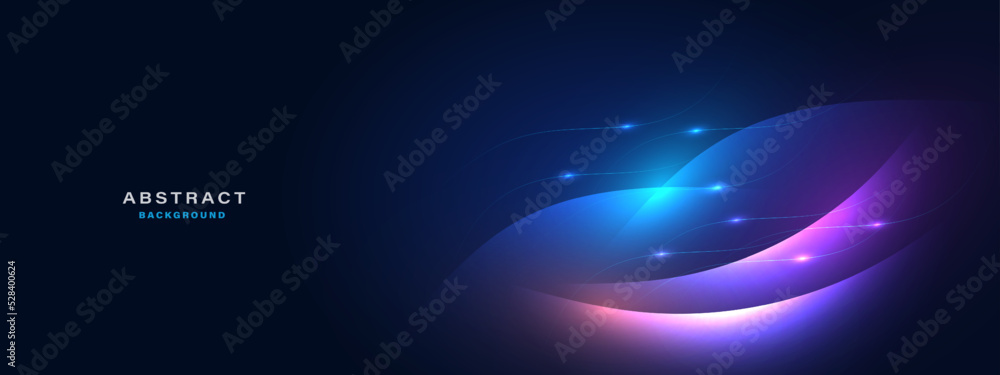 Wall mural abstract technology background with dynamic light effect.vector illustration.