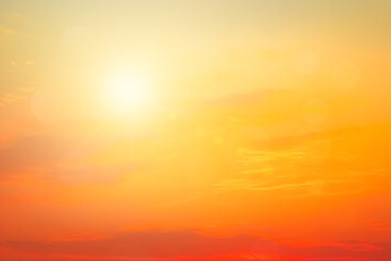 Abstract blurred sunlight beach colorful blurred bokeh background with retro effect autumn sunset sky have blue bright, white, and color orange calm.	
