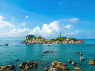 Ke Ga beach at Mui Ne, Phan Thiet, Binh Thuan, Vietnam. Ke Ga Cape or lighthouse is the most...