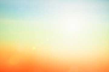 Abstract blurred sunlight beach colorful blurred bokeh background with retro effect autumn sunset...
