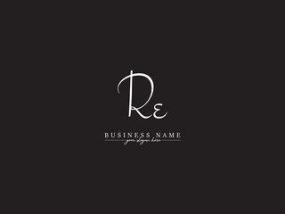 Handwritten RE Logo Letter Vector, Classic Re er Logo Icon For Modern Company