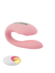 Dildo for vaginal and clitoral stimulation isolated in white.