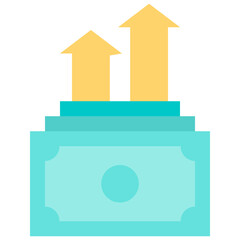 Higher interest deposit icon. Flat design. For presentation.