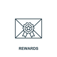 Rewards icon. Line simple Crowdfunding icon for templates, web design and infographics