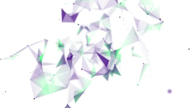 Abstract geometric background with connecting points and lines. Abstract white digital background. Network concept. Big data complex with compounds. 3D rendering.